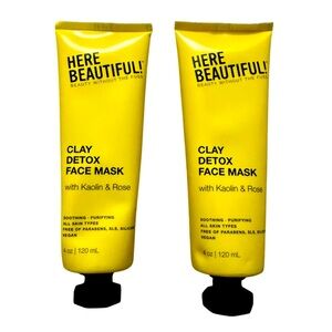 2/$14 HERE BEAUTIFUL! Clay Detox Face Masks Set, NEW